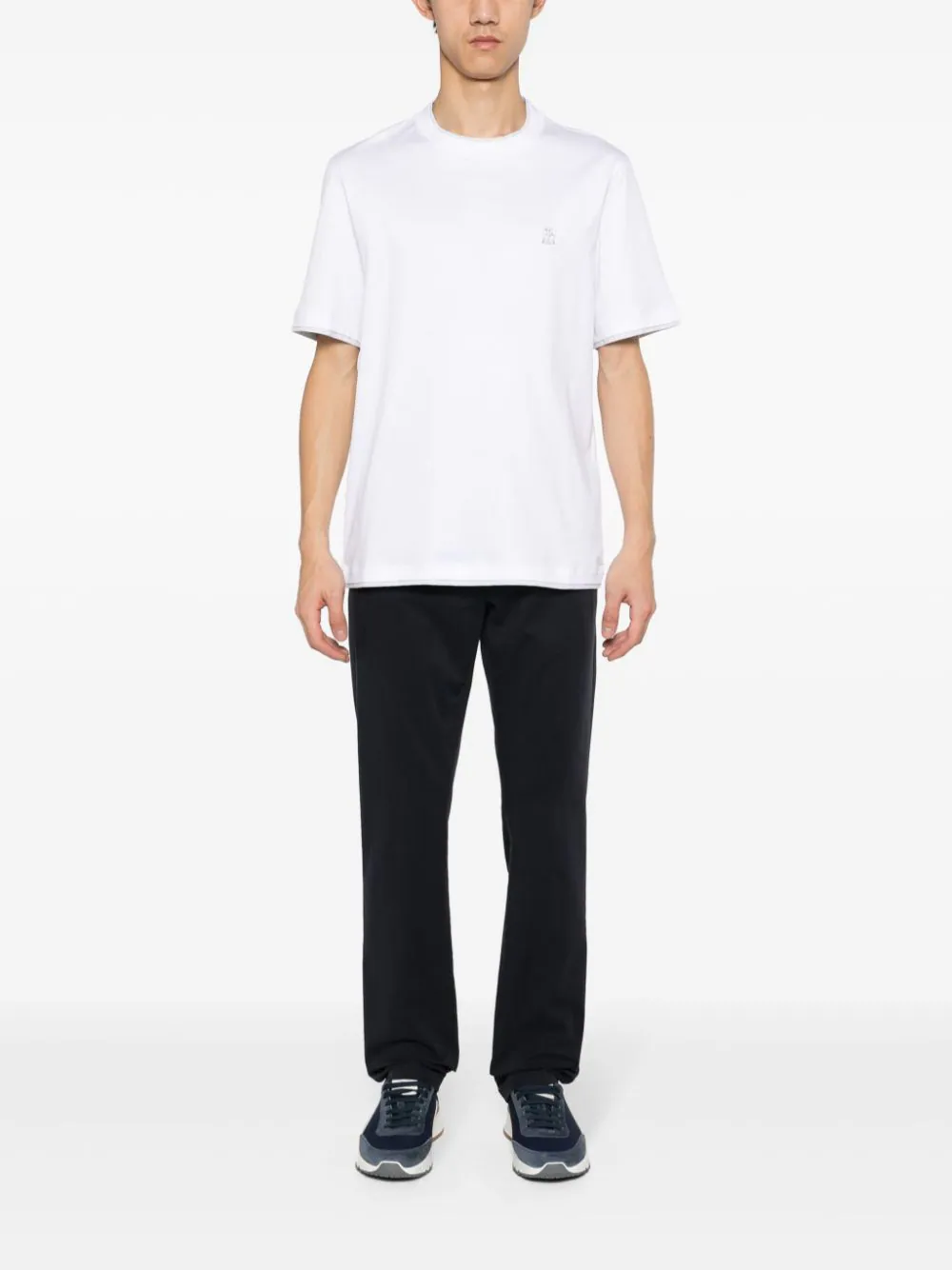 Shop Brunello Cucinelli 24ss-- Layered T-shirt White
