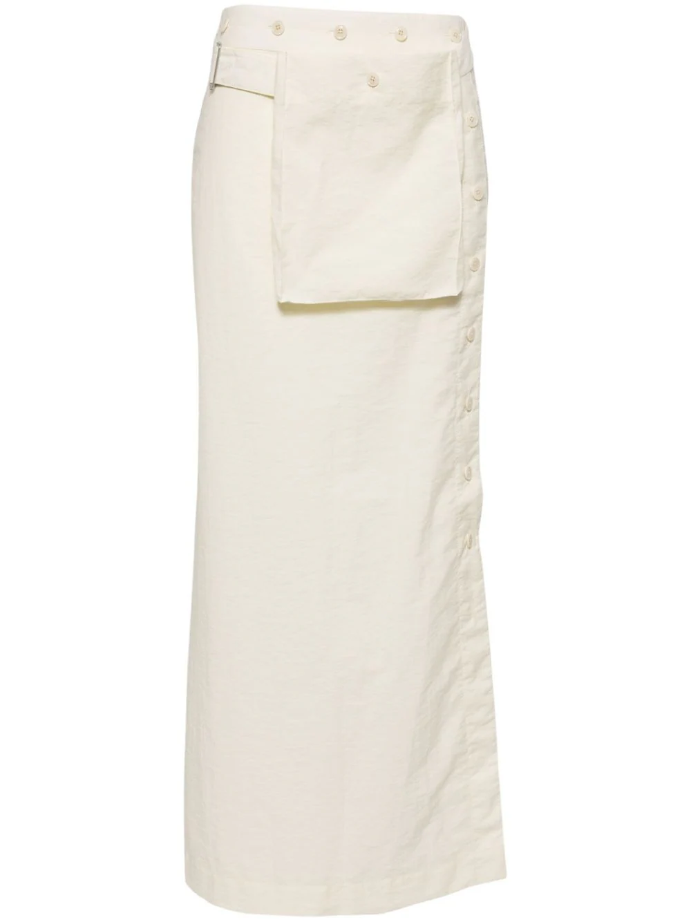 Shop Lemaire Pocket Detailing Wrap Skirt Lemon Glaze