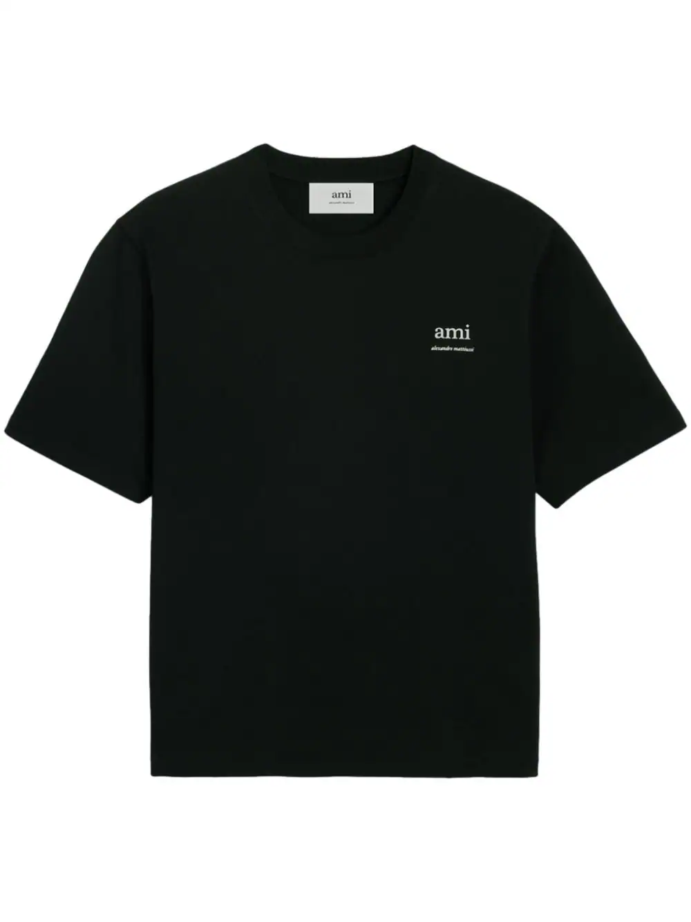 Shop Ami Alexandre Mattiussi Ami Paris Logo Print Organic Cotton T-shirt Black