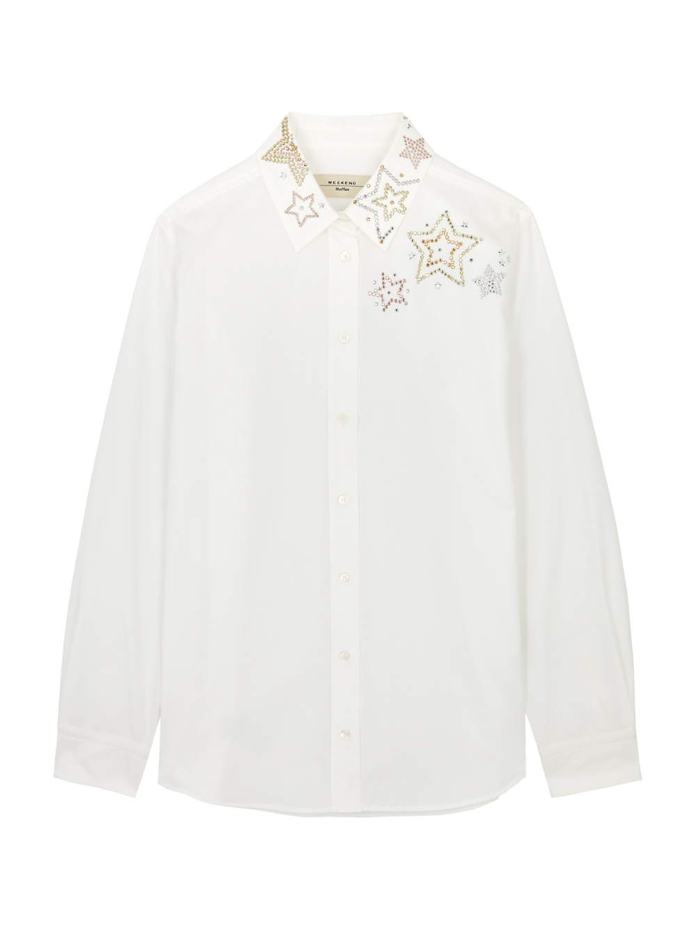 Maxmara Weekend Donnola Crystal Embellished Shirt White