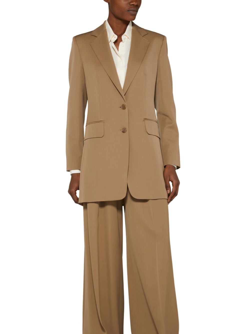 Shop Max Mara Maxmara Caprile Single Breasted Blazer Brown