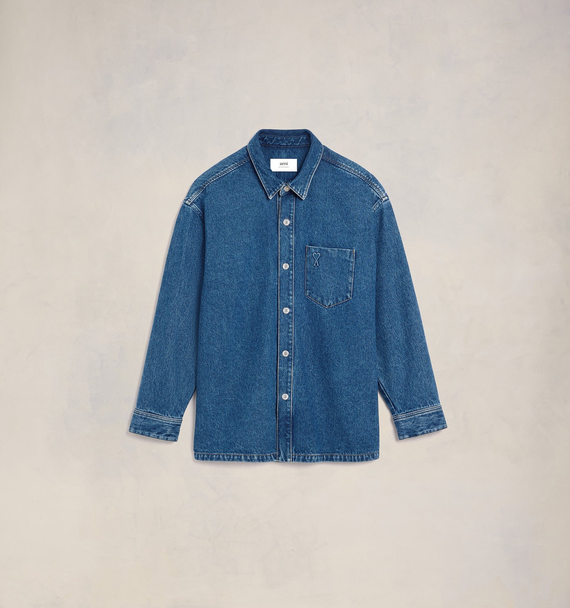 Shop Ami Alexandre Mattiussi Ami Paris Adc Over Shirt Used Blue