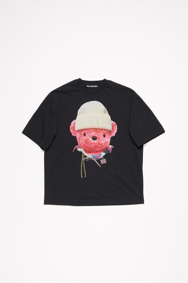Acne Studios Teddy Face Printed T-shirt Black