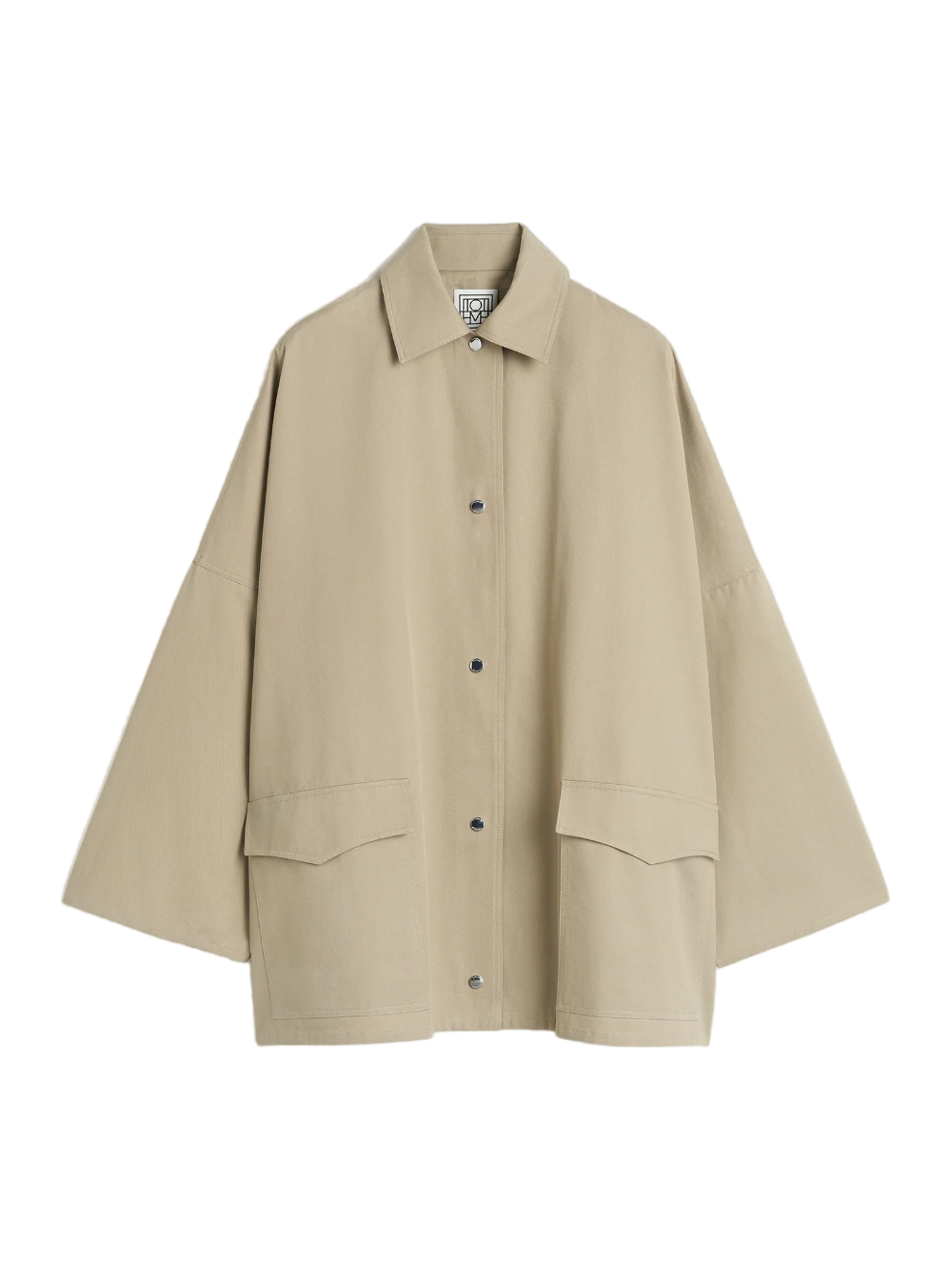 Shop Totême Toteme Twill Overshirt Jacket Fawn