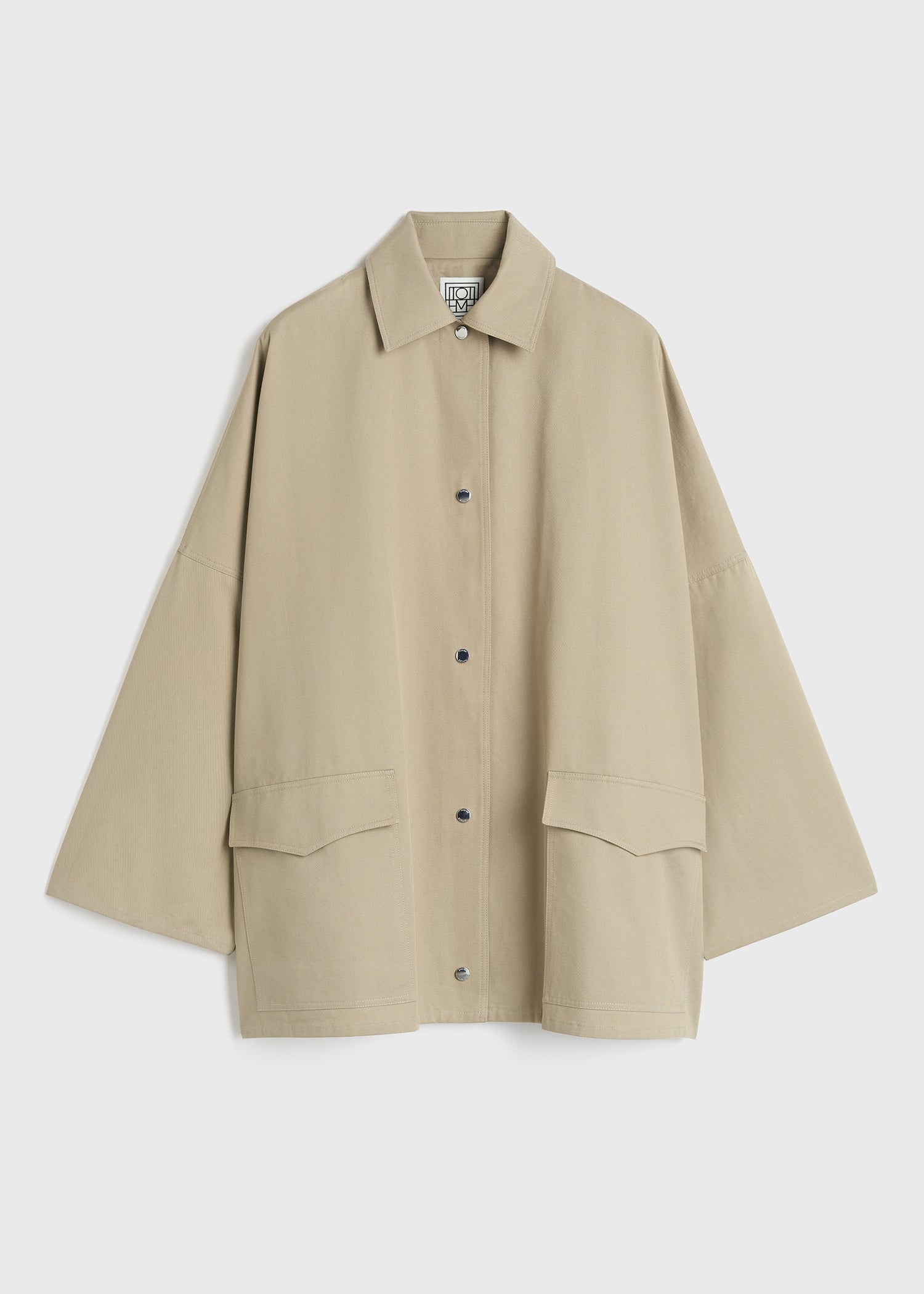 Shop Totême Toteme Twill Overshirt Jacket Fawn