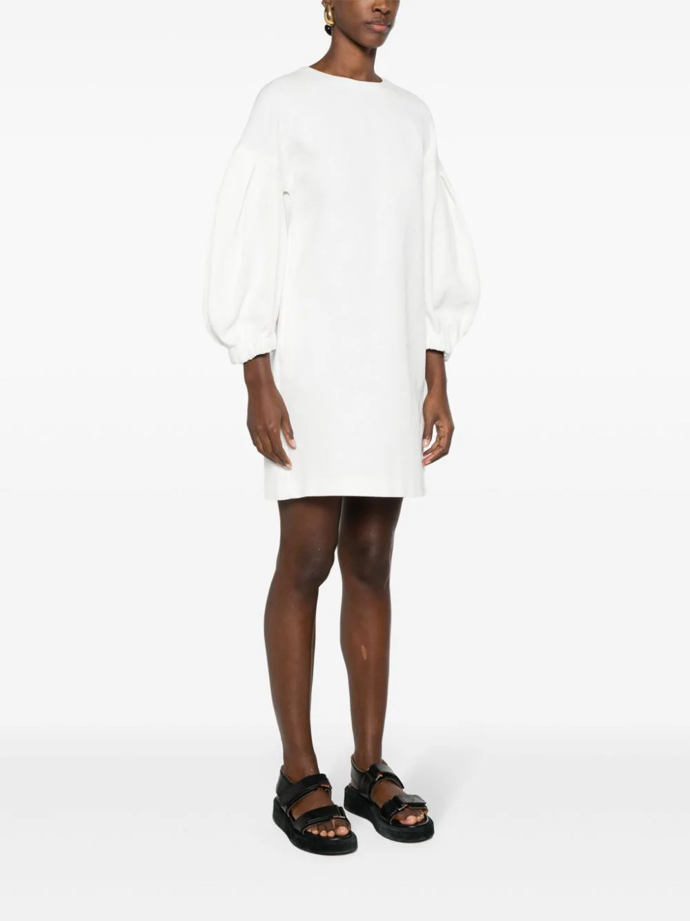 Shop Max Mara Maxmara Embossed Malia Jersey Dress White