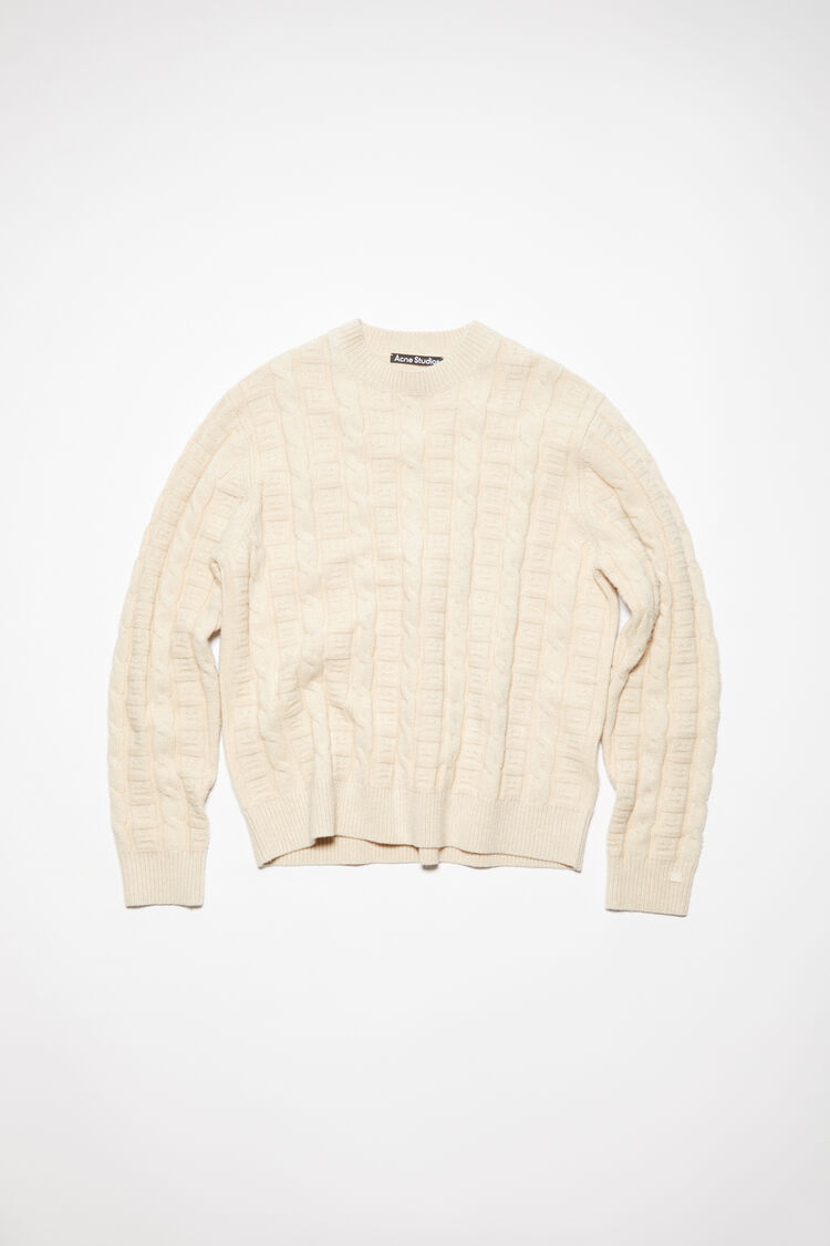 Acne Studios Cable Wool Jumper Oatmeal In Neutral
