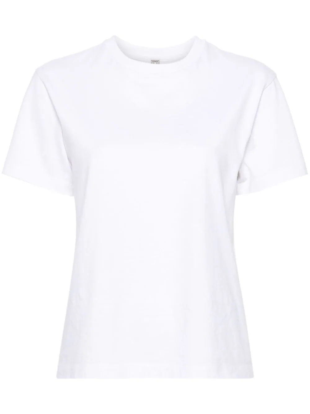 Shop Totême Toteme Crew Neck Cotton T-shirt Off-white