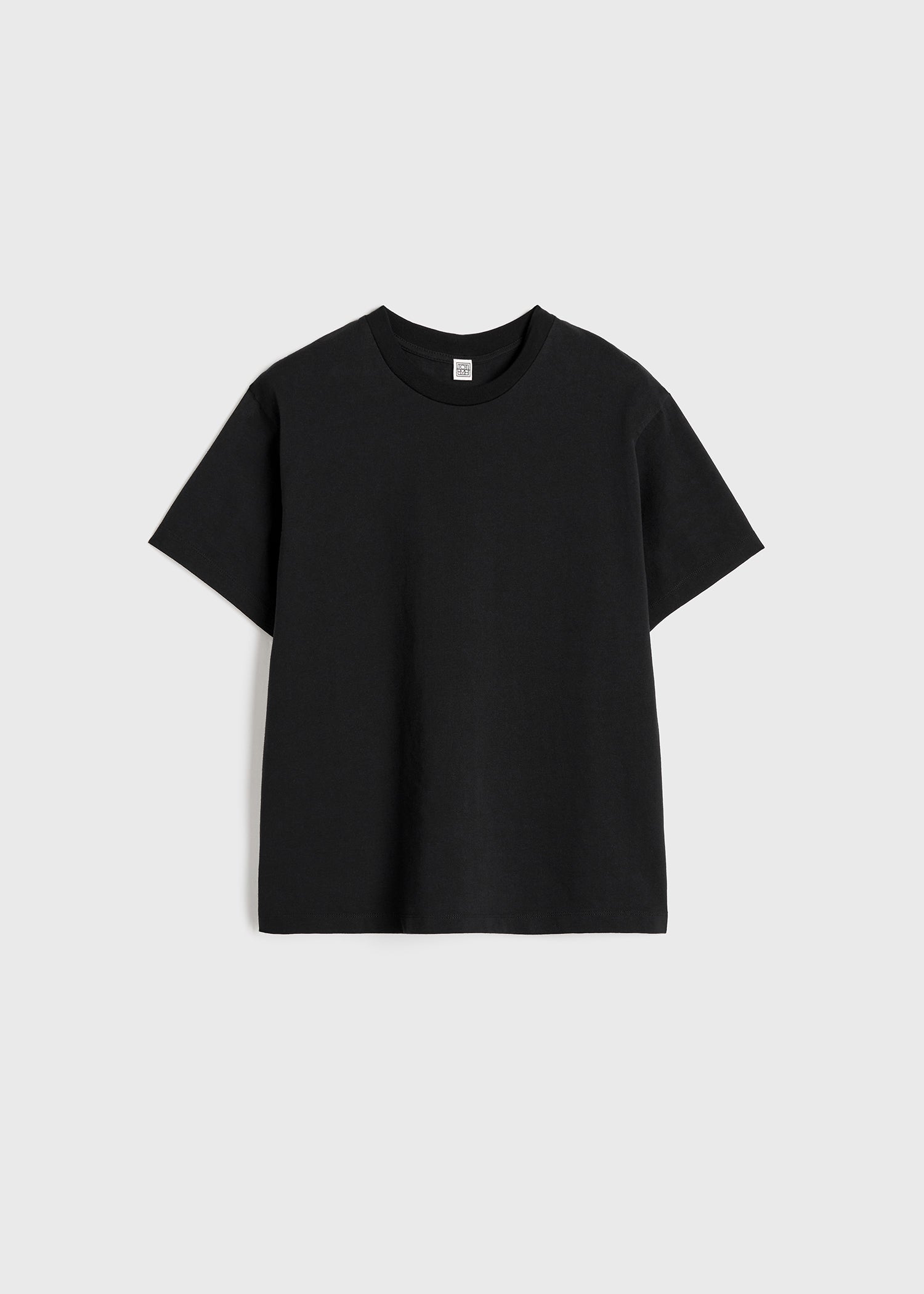 Shop Totême Toteme Crew Neck Cotton T-shirt Black