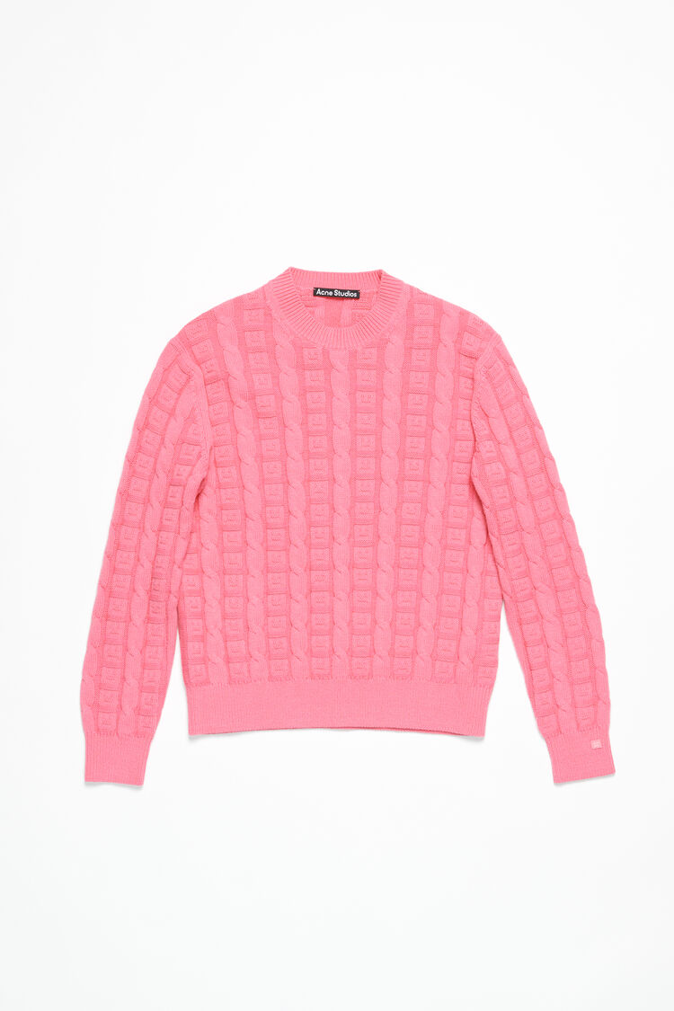 Acne Studios Cable Wool Jumper Tango Pink