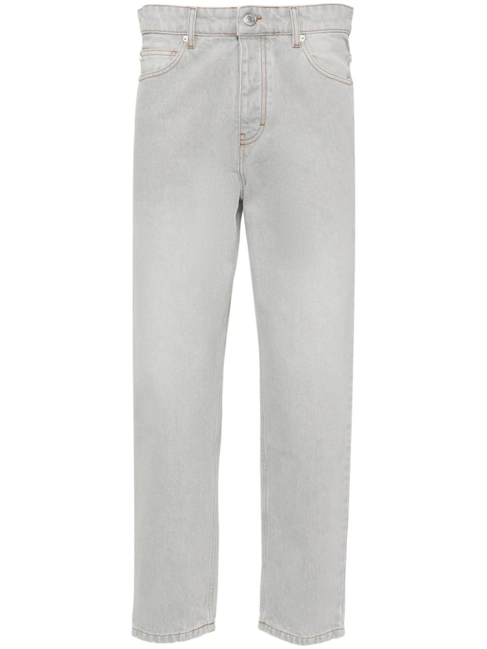 Ami Alexandre Mattiussi Ami Paris Cropped Tapered Jeans Grey In White
