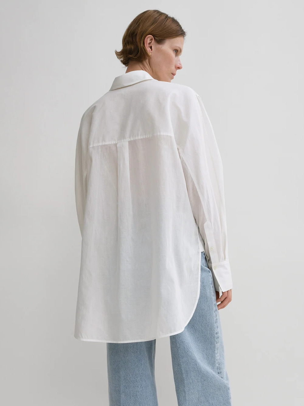 Shop Totême Toteme Kimono Sleeve Cotton Shirt White