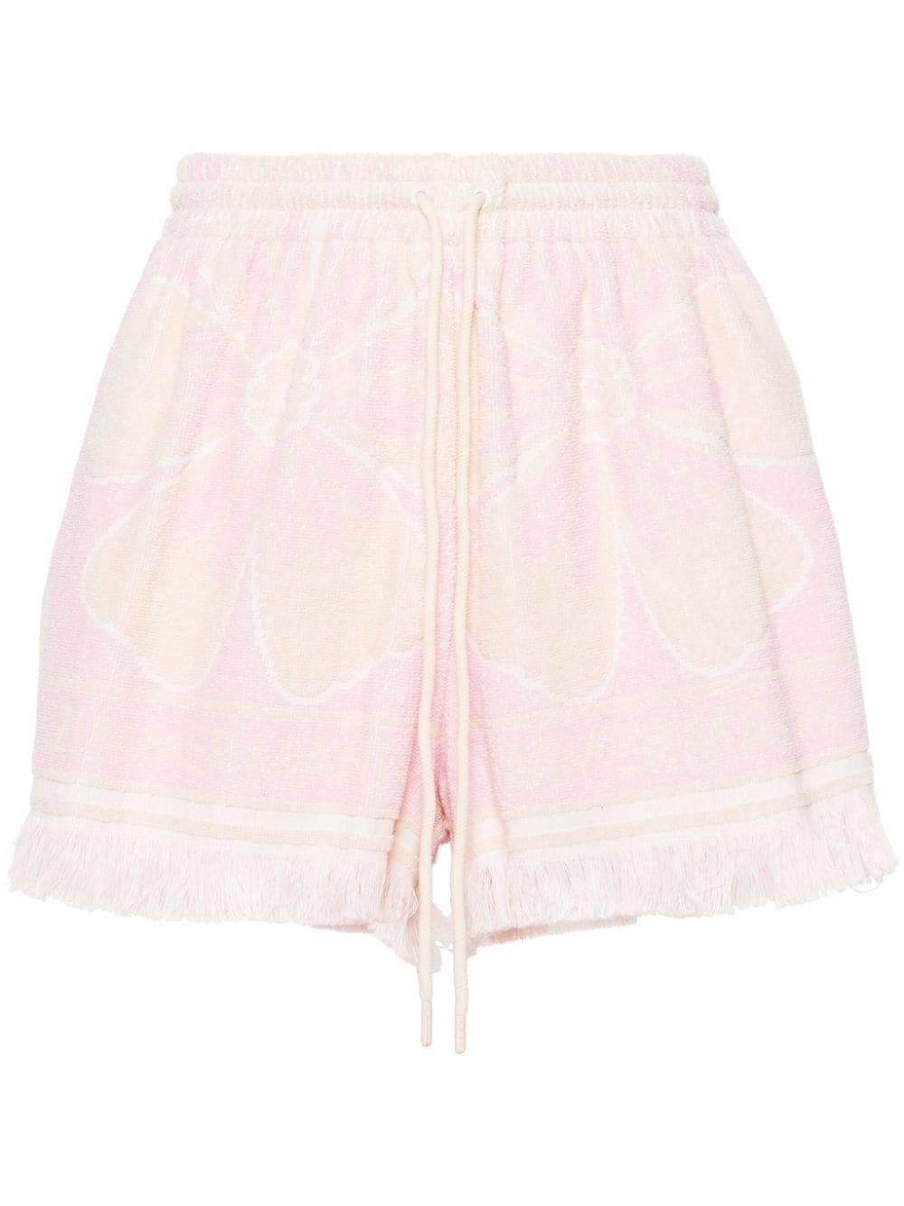 Shop Zimmermann Pop Towelling Shorts Pink Cream