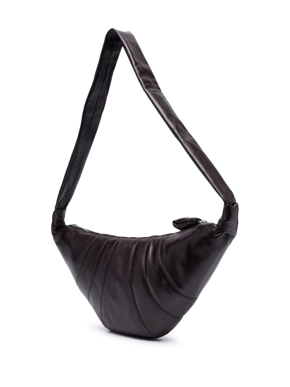 Shop Lemaire Medium Croissant Shoulder Bag Dark Chocolate