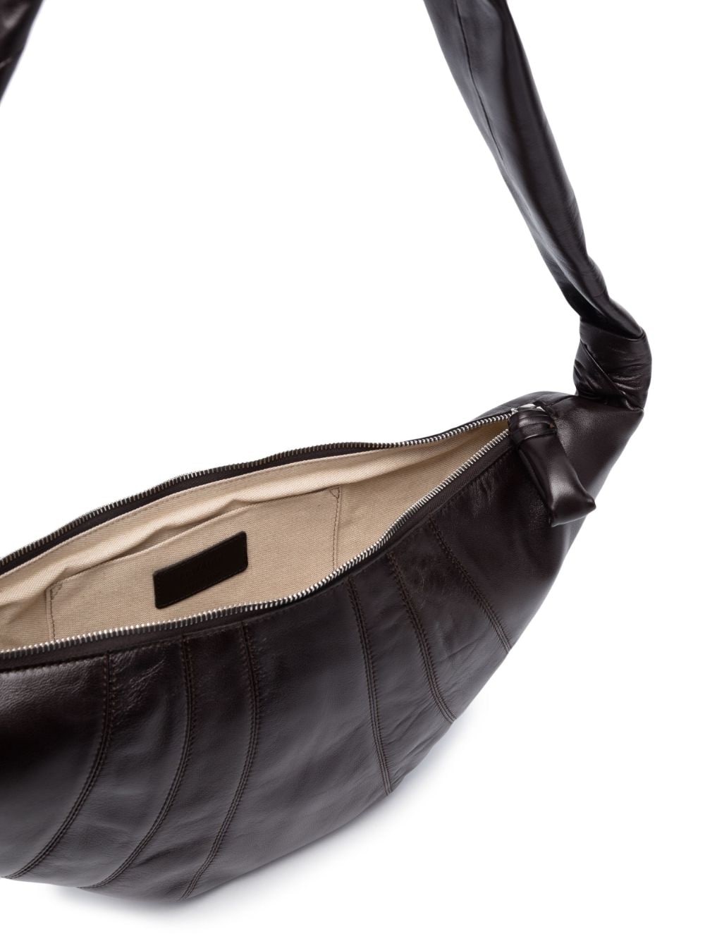 Shop Lemaire Medium Croissant Shoulder Bag Dark Chocolate