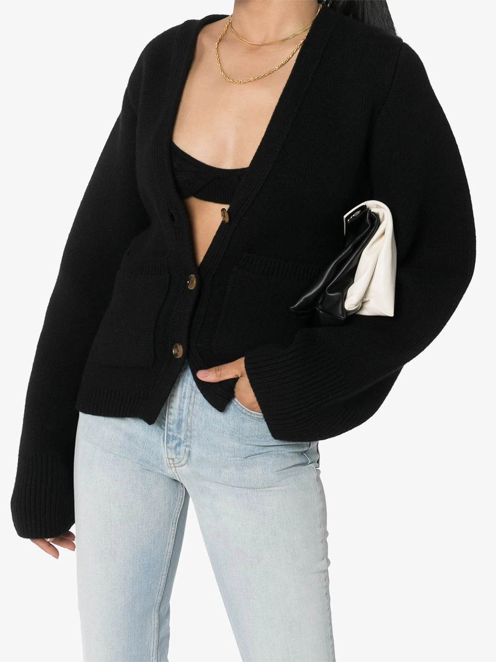 Shop Khaite Scarlet Cashmere Cardigan Black