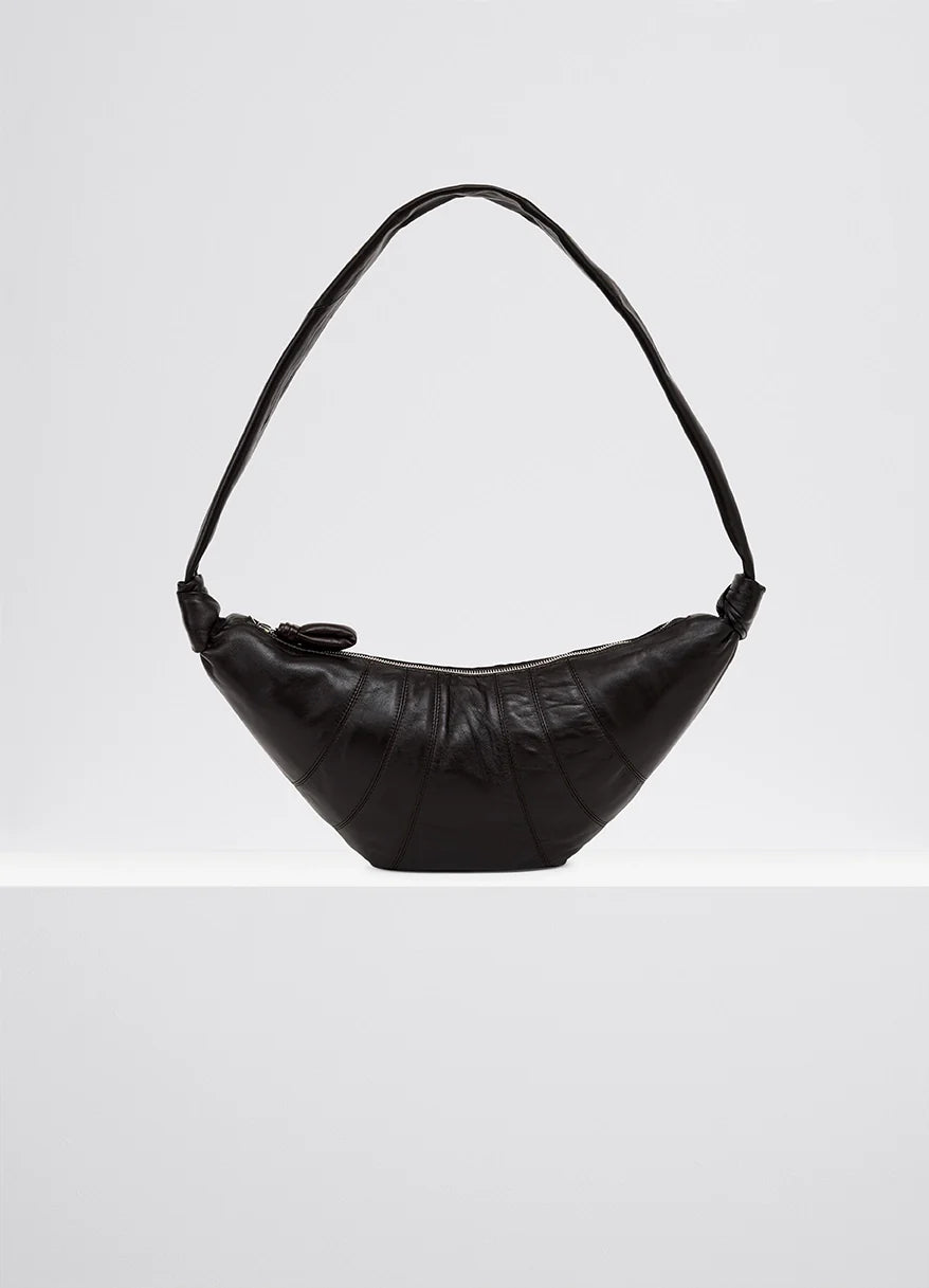 Shop Lemaire Medium Croissant Shoulder Bag Dark Chocolate