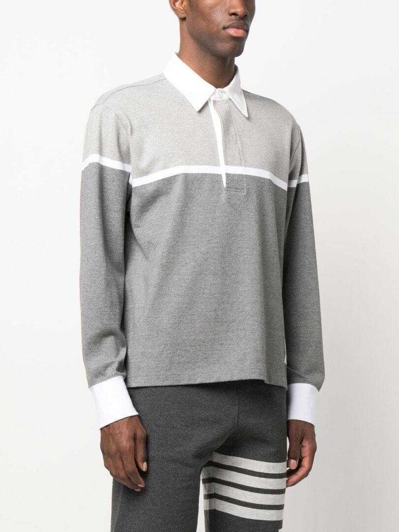 Thom Browne grey popular polo shirt