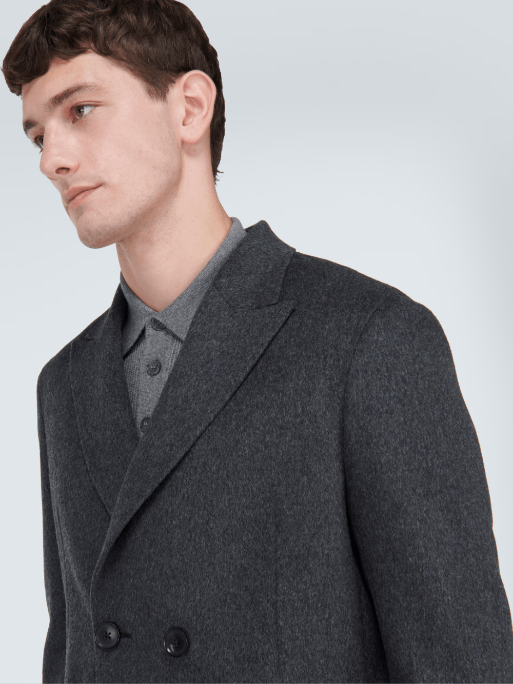 Shop Zegna Tailored Wool-blend Coat Dark Grey