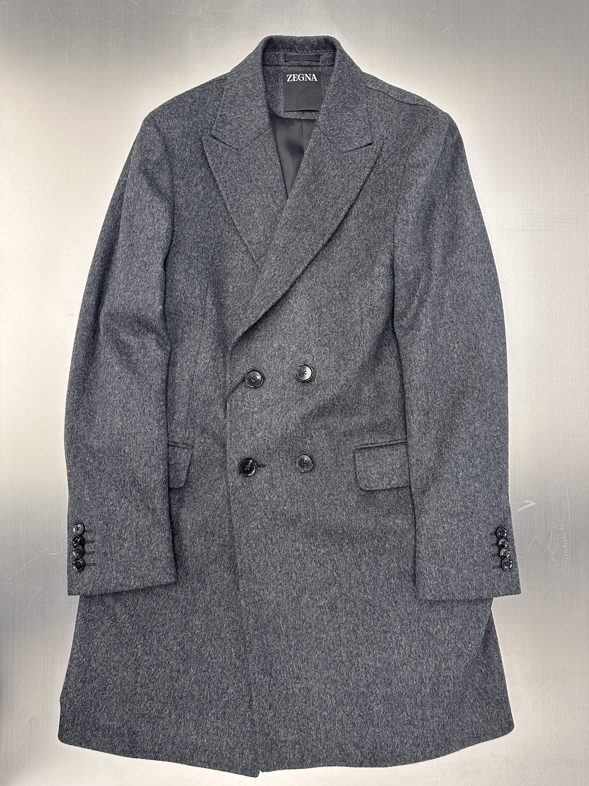 Shop Zegna Tailored Wool-blend Coat Dark Grey