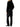 Front view of Studio Nicholson black long-sleeved button-neck top