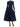 Self-Portrait Knit Taffeta Midi Dress Navy