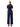 Back view of an Issey Miyake navy ribbed short-sleeve top