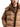 Front view of Moncler camel beige hooded padded jacket