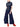 Model wearing an Issey Miyake navy ribbed top with wide-leg trousers