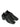 Model wearing Studio Nicholson black leather slip-on shoes