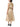 Back view of a beige Burberry sleeveless dress with a fitted waist and flowing skirt