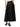 Model wearing a black Burberry midi skirt with a white sleeveless top and black shoes