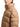 Moncler camel beige hooded padded jacket shown from the front
