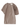 Front view of Studio Nicholson taupe short-sleeved top with gathered shoulder detail