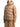 Front view of Moncler camel beige hooded padded jacket
