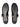 Underside of black Burberry mules showing the soles and heel construction