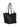 Front view of The Row Park Tote black grained leather bag