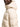 Side view of Moncler ivory hooded padded jacket
