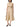 Front view of a model wearing a beige Burberry belted dress with black shoes