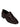 Angled view of The Row dark brown leather loafers with a rounded toe