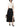 Model styling a black Burberry midi skirt with a white top and a structured handbag