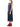 Side view of an Issey Miyake navy sleeveless pleated dress