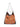 Orange floral-print triangular shoulder bag, front view with leather strap — 2620115154184-352 at MINOX boutique, Oxford
