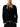 Front view of Studio Nicholson black long-sleeved button-neck top