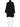 Back view of The Row Ina black coat with a relaxed silhouette