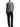 Front view of a model wearing The Row Phora light grey V-neck sweater