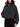 Close-up of the fabric and construction of Canada Goose black hooded sweatshirt