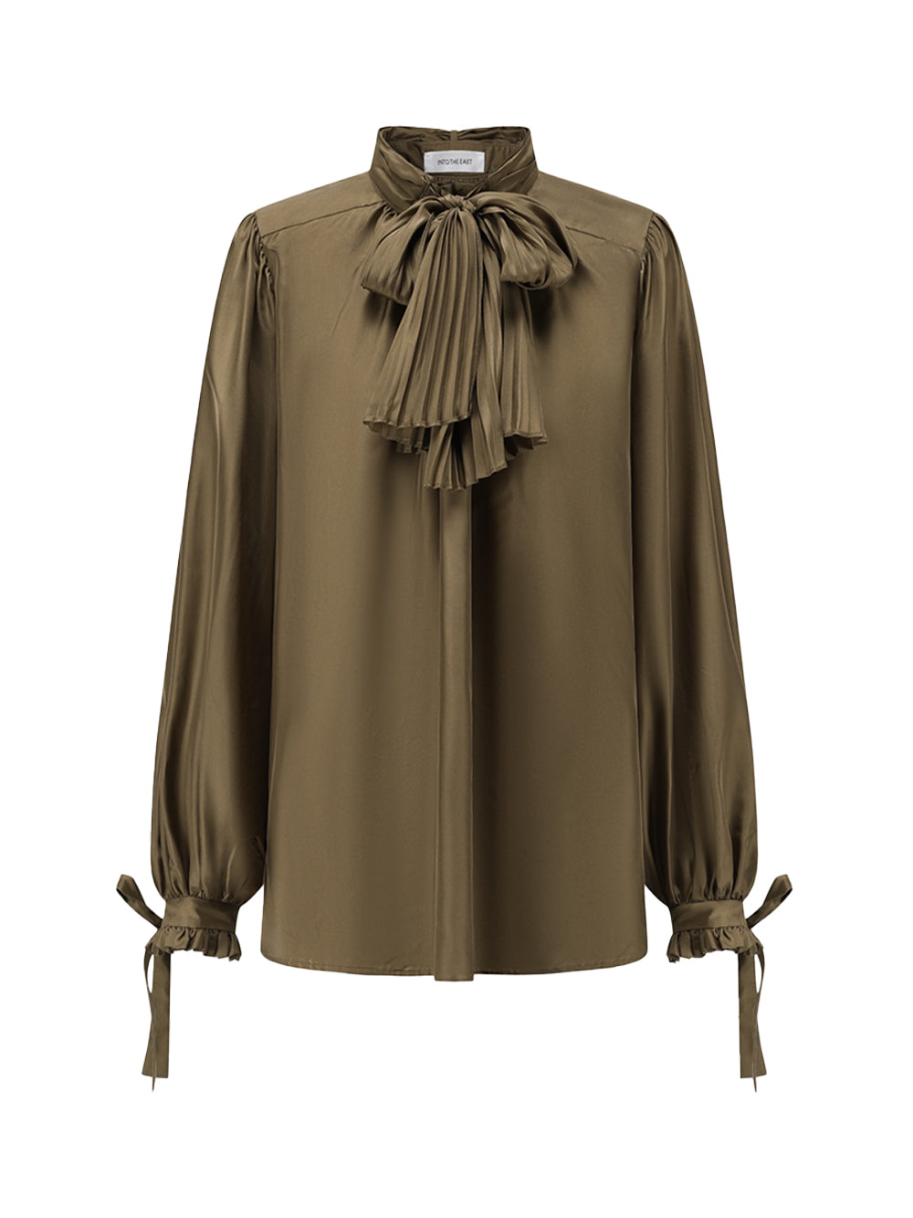 Moss Silk Tie Front Shirt