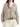 Beige zip-up hooded knit cardigan, front view with a knit hood — MEA345606 at MINOX boutique, Oxford