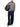Grey marl Acne Studios knitted polo shirt, full-length front look — B60388-AA3 at MINOX boutique, Oxford